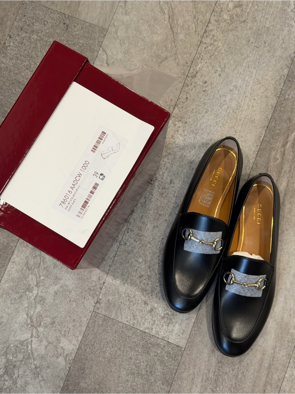 Gucci Black Leather Horsebit Loafers with Gold Hardware